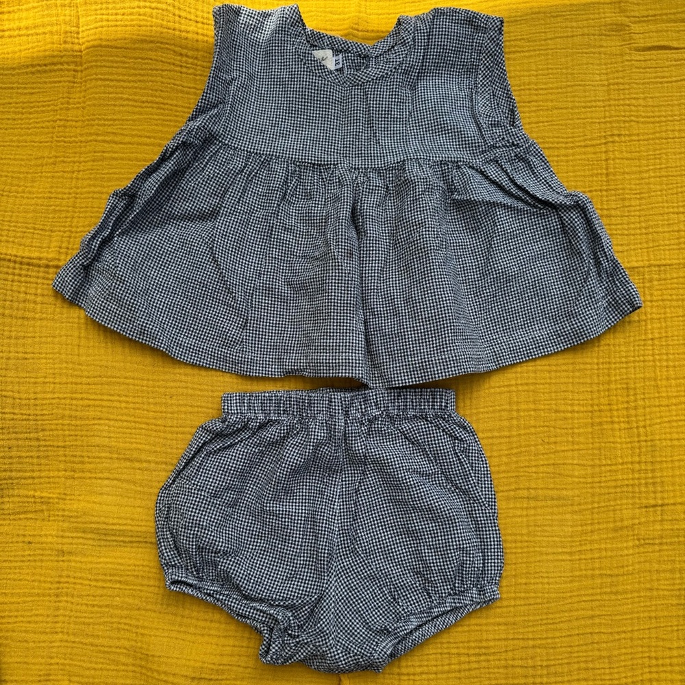 Figge | Shirt and Top Matching Gingham Set 3T
